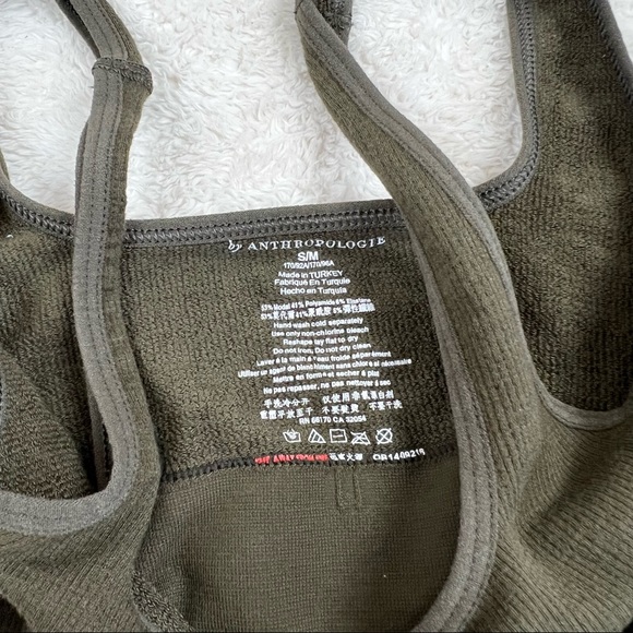 By Anthropologie Cropped Knit Tank Green Small Medium - Picture 7 of 7